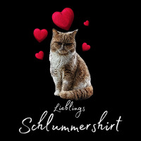 Lieblings Sleeping Shirt Cat With Heart Pyjamas Ca Cropped Hoodie | Artistshot