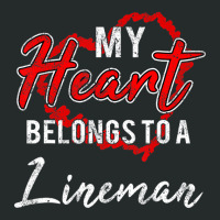 My Heart Belongs To A Lineman Valentines Day Lovel Women's Triblend Scoop T-shirt | Artistshot