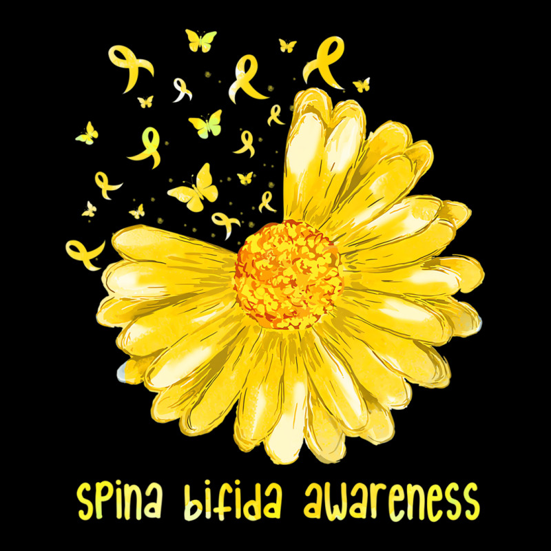 Daisy Butterfly Yellow Ribbon Spina Bifida Awarene Long Sleeve Shirts | Artistshot