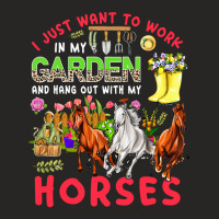 Work In My Garden And Hang Out With My Horses Thre Ladies Fitted T-shirt | Artistshot