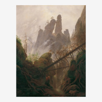 Caspar David Friedrich   Rocky Ravine In The Elbe Adjustable Cap | Artistshot