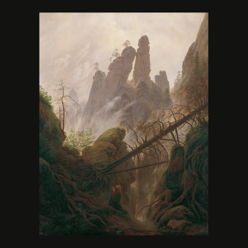 Caspar David Friedrich   Rocky Ravine In The Elbe Scorecard Crop Tee by muttygleberp | Artistshot