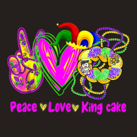 Peace Love King Cake Funny Mardi Gras Festival Par Tank Top | Artistshot