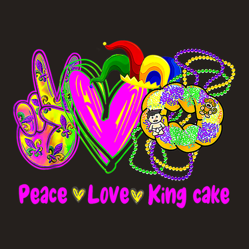 Peace Love King Cake Funny Mardi Gras Festival Par Tank Top | Artistshot