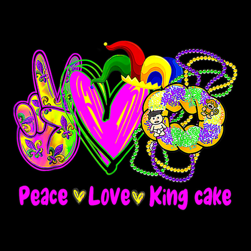 Peace Love King Cake Funny Mardi Gras Festival Par Zipper Hoodie | Artistshot