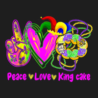 Peace Love King Cake Funny Mardi Gras Festival Par Classic T-shirt | Artistshot