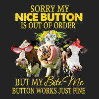 Cow Funny Sorry My Nice Button Is Out Of Order But 3/4 Sleeve Shirt | Artistshot