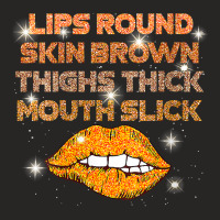 Womens Lips Round Skin Brown Thighs Thick Mouth Sl Ladies Fitted T-shirt | Artistshot