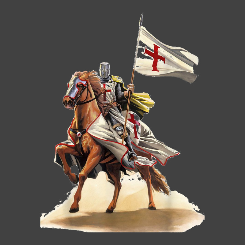 Knights Templar On A Horse Flag Deus Vult Crusader Vintage T-shirt | Artistshot