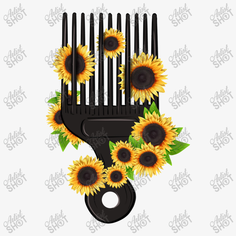 Afro Comb Sunflowers Ladies Fitted T-Shirt by afrowomandigitalshop@gmail.com | Artistshot