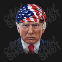 President Donald Trump In Flag Of Usa Head Wrap Shirts Flannel Shirt | Artistshot