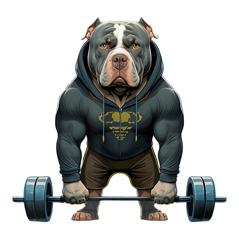 Pitbull Dog Weightlifting Funny Deadlift Men Fitne Crewneck Sweatshirt by africaka | Artistshot