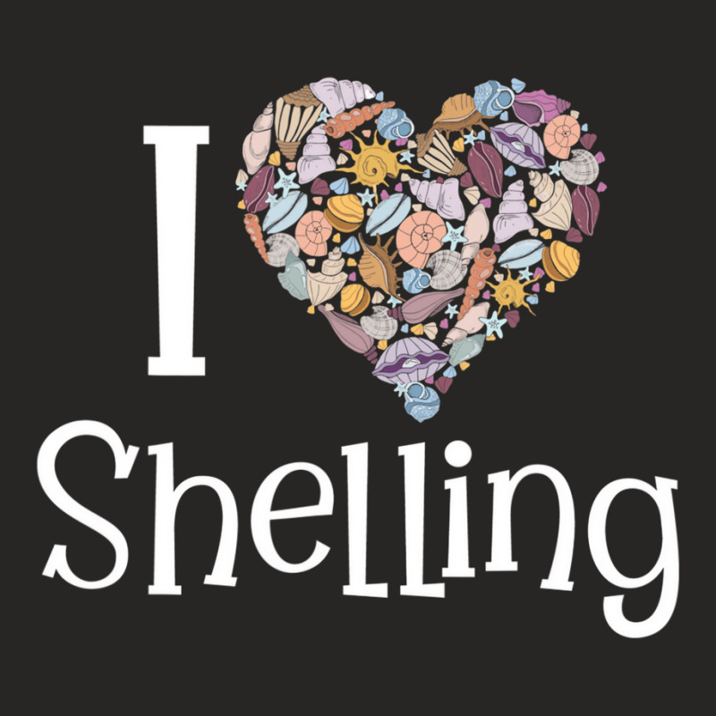 I Love Shelling   Beachcomber Beach Lover Shell Co Ladies Fitted T-Shirt by mheny | Artistshot