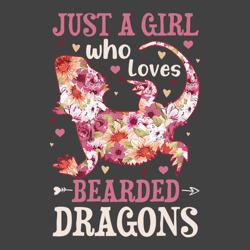 Bearded Dragon Just A Girl Who Loves Lizard Flower Vintage T-Shirt by kerrmanthez | Artistshot