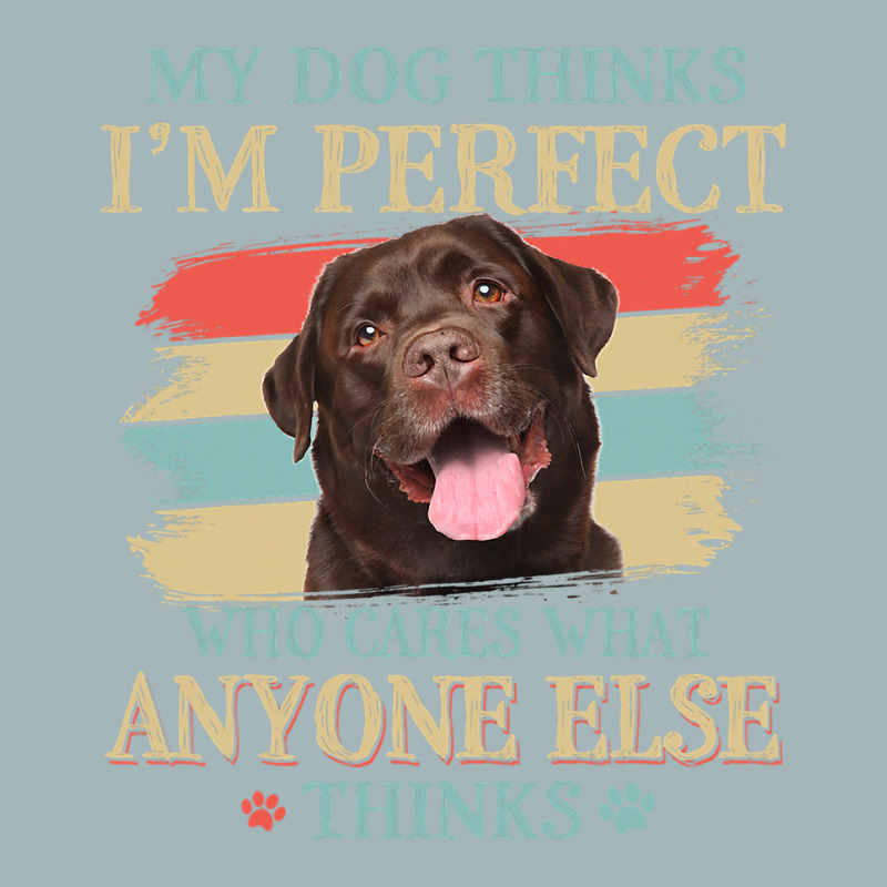 My Dog Thinks Im Perfect Chocolate Labrador Dog Re Unisex Sherpa-lined Denim Jacket | Artistshot