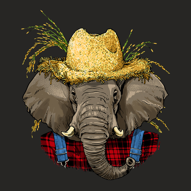 Elephant Farmer Farming Agriculture Rancher Wildli Ladies Fitted T-Shirt by spreesgomez | Artistshot