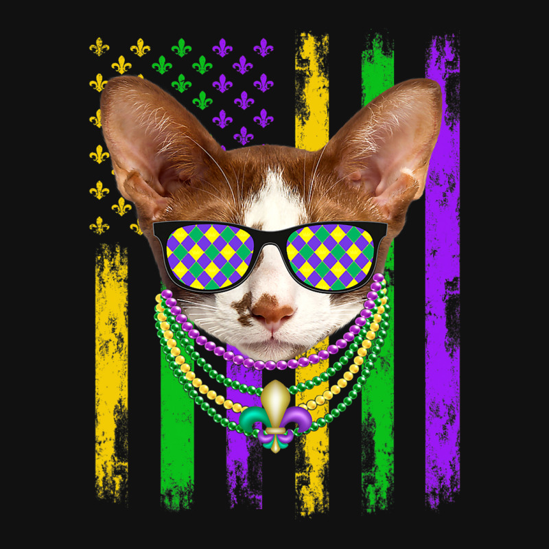 Cute Oriental Cat Lover American Flag Mardi Gras Graphic T-shirt | Artistshot