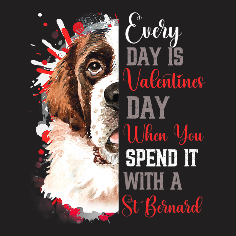 Womens Valentines Day St Bernard Mom Mother Doggy  T-shirt | Artistshot