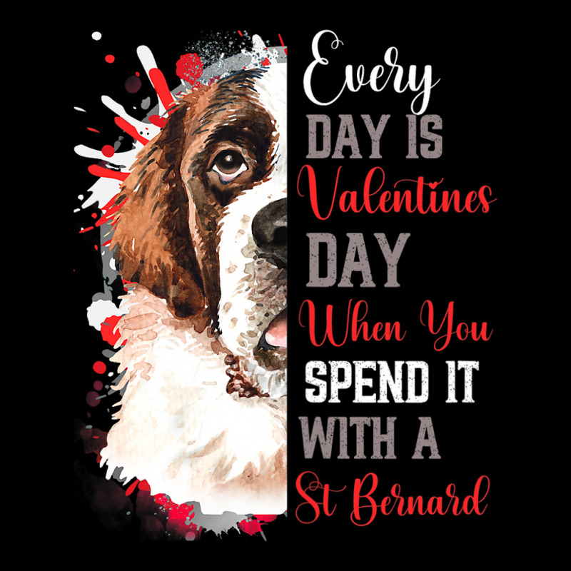 Womens Valentines Day St Bernard Mom Mother Doggy  Pocket T-shirt | Artistshot