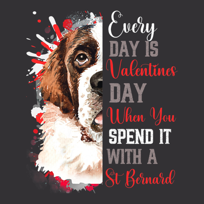 Womens Valentines Day St Bernard Mom Mother Doggy  Vintage Hoodie | Artistshot