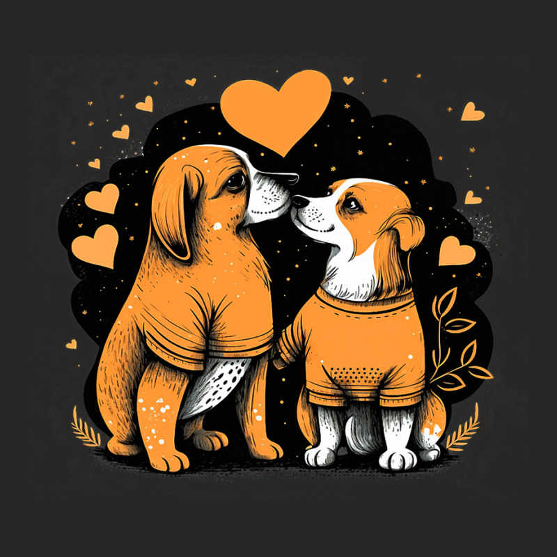 Cute Puppy Couple Happy Valentines Day Corgi Puppi Ladies Fitted T-Shirt by JESSICAMARTINA | Artistshot