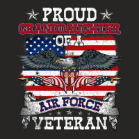 Proud Granddaughter Of A Us Air Force Veteran Mili Ladies Fitted T-shirt | Artistshot