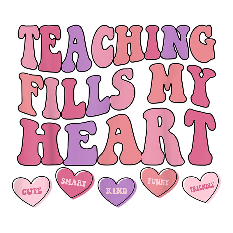 Teaching Fills My Heart Retro Groovy Teacher Valen 3/4 Sleeve Shirt | Artistshot