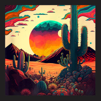 Trippy Desert Landscape Psychedelic Scene Cactus M T-shirt | Artistshot