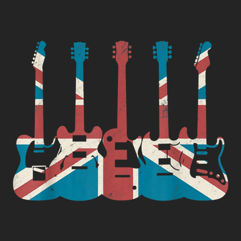 Guitar Player Vintage Guitar Great Britain Flag Bi 3/4 Sleeve Shirt | Artistshot