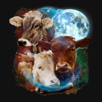 3 Moon Cow Funny Livestock Cattle Animal Lovers Ar Landscape Canvas Print | Artistshot