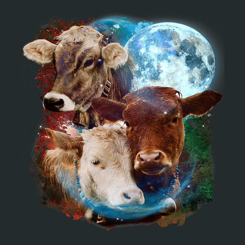 3 Moon Cow Funny Livestock Cattle Animal Lovers Ar Women's Triblend Scoop T-shirt by AURRADILLARD | Artistshot