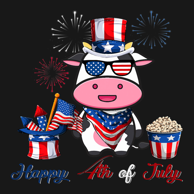 4th Of July Cute American Flag Funny Cow Fireworks Flannel Shirt | Artistshot