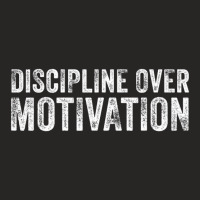 Discipline Over Motivation Goals Hard Work Gym Vin Ladies Fitted T-shirt | Artistshot