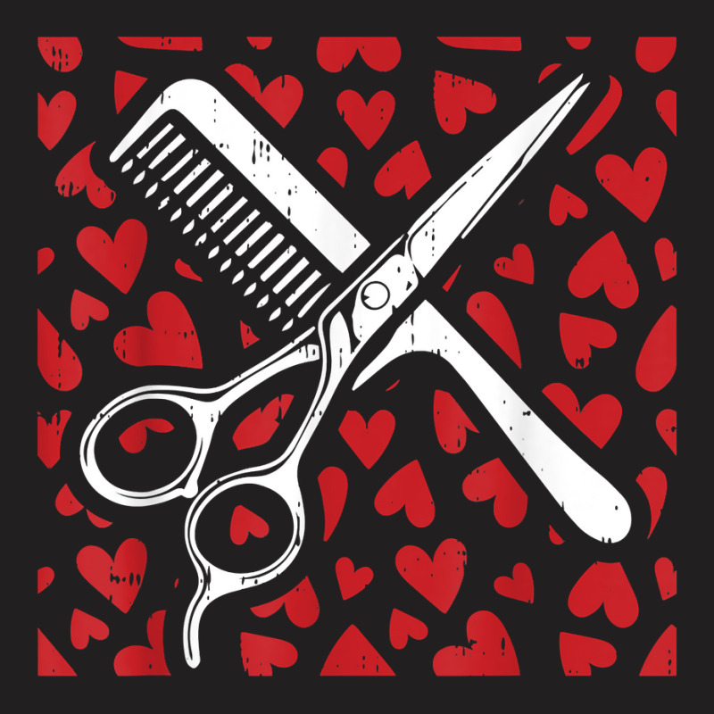 Scissor Comb Hearts Valentines Day Hair Stylist Dr T-Shirt by hiett | Artistshot