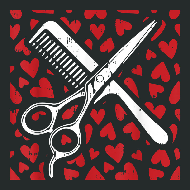 Scissor Comb Hearts Valentines Day Hair Stylist Dr Women's Triblend Scoop T-shirt by hiett | Artistshot