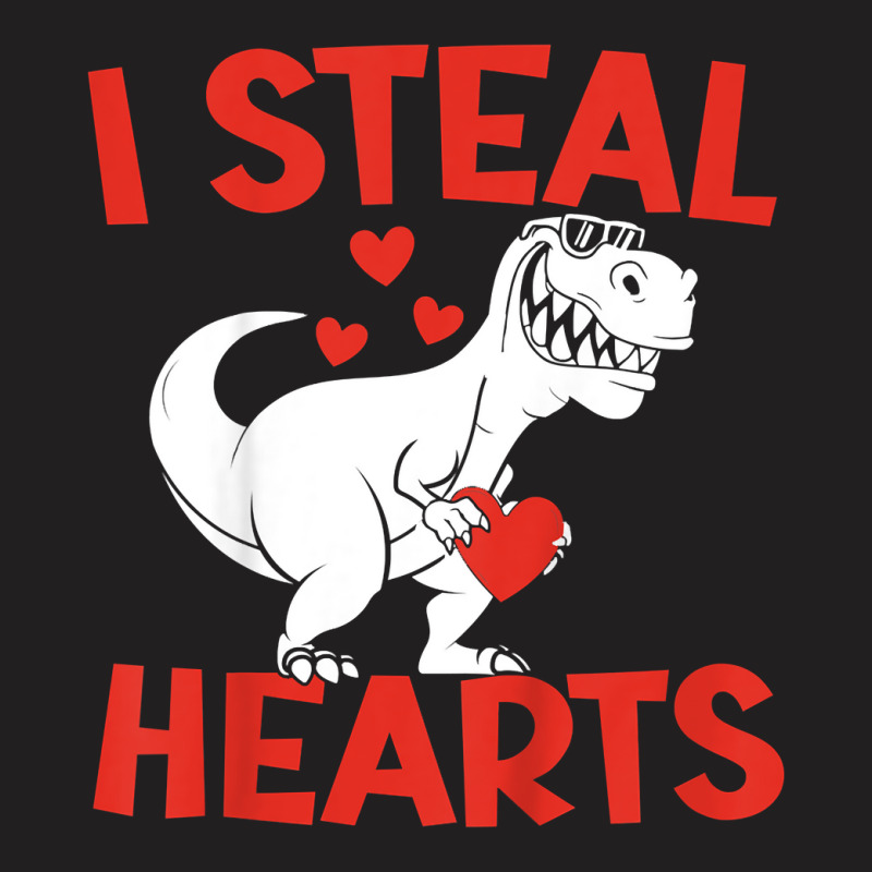 Kids Valentines Day I Steal Hearts Love Trex Dino T-shirt | Artistshot