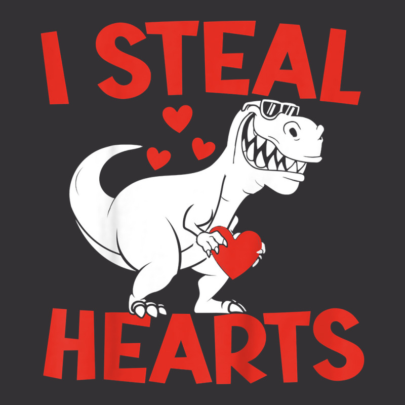 Kids Valentines Day I Steal Hearts Love Trex Dino Vintage Short | Artistshot