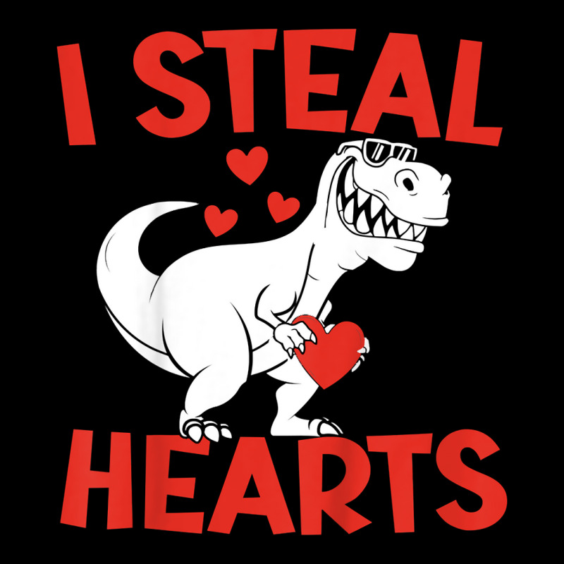 Kids Valentines Day I Steal Hearts Love Trex Dino Fleece Short | Artistshot