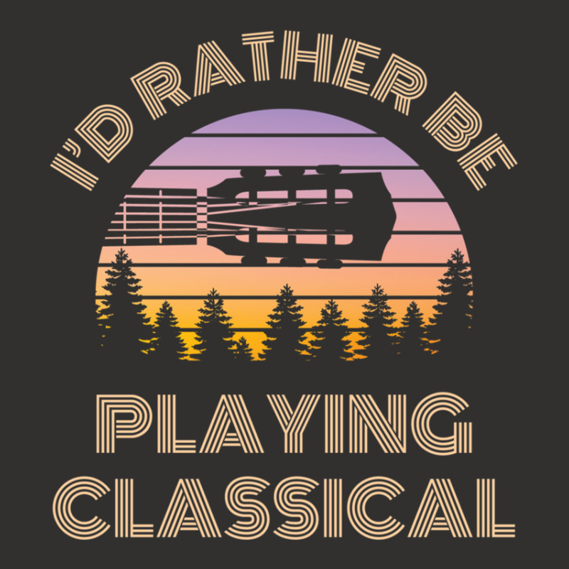 I'd Rather Be Playing Guitar Classical Guitar Head Champion Hoodie | Artistshot