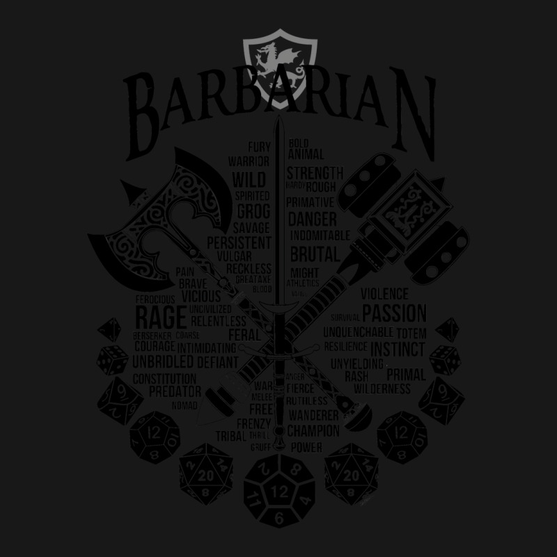 Rpg Class Series Barbarian   Black Version Flannel Shirt | Artistshot