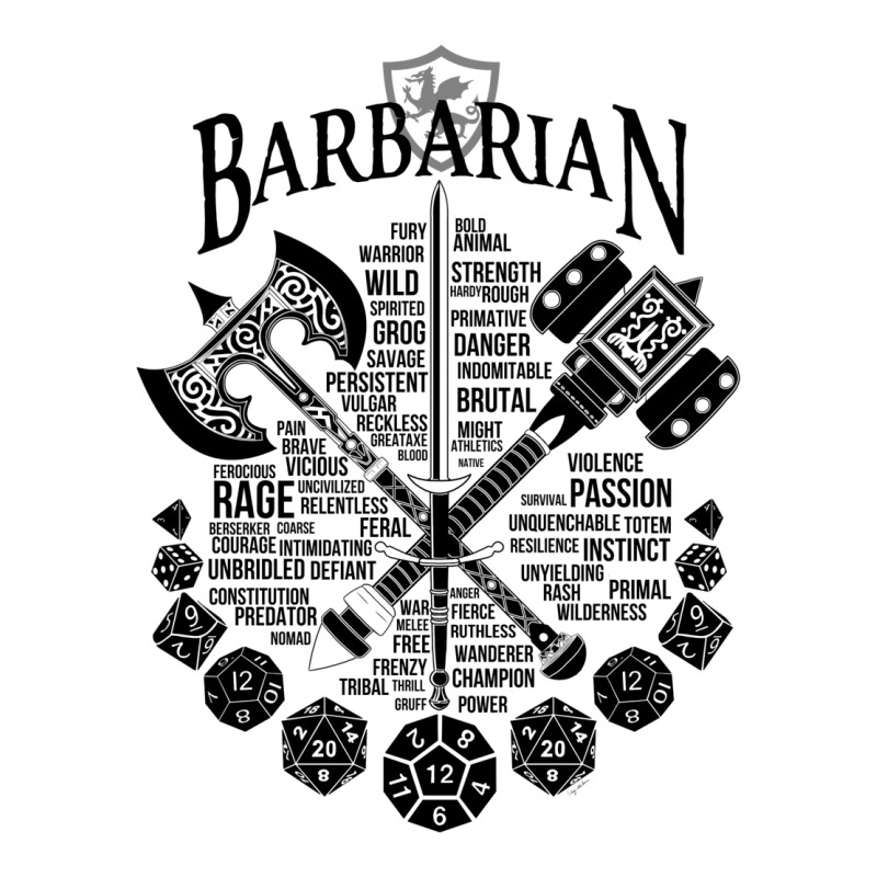 Rpg Class Series Barbarian   Black Version Long Sleeve Shirts | Artistshot