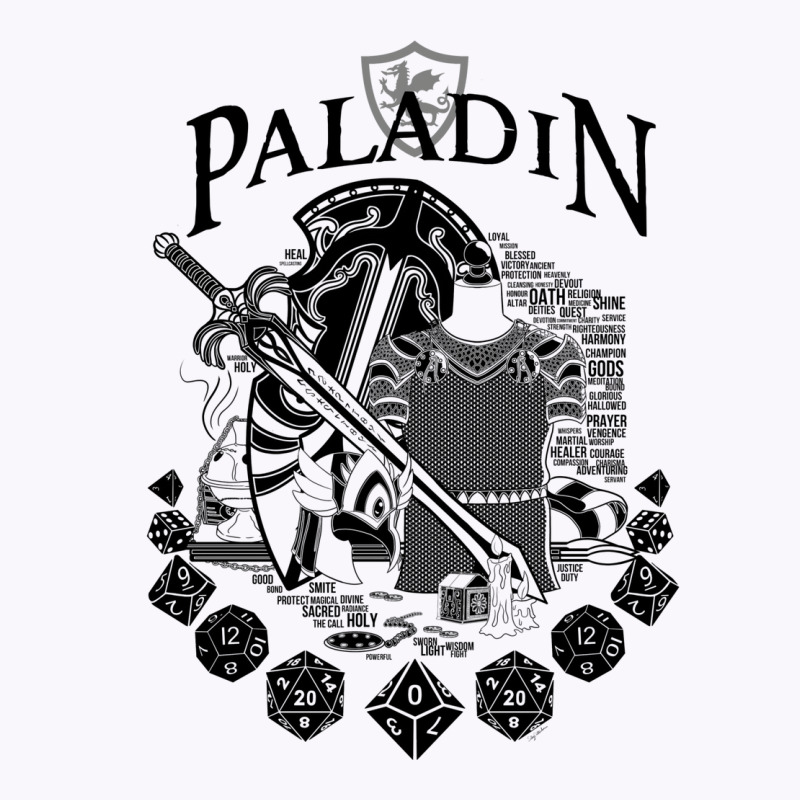 Rpg Class Series Paladin   Black Text Tank Top | Artistshot