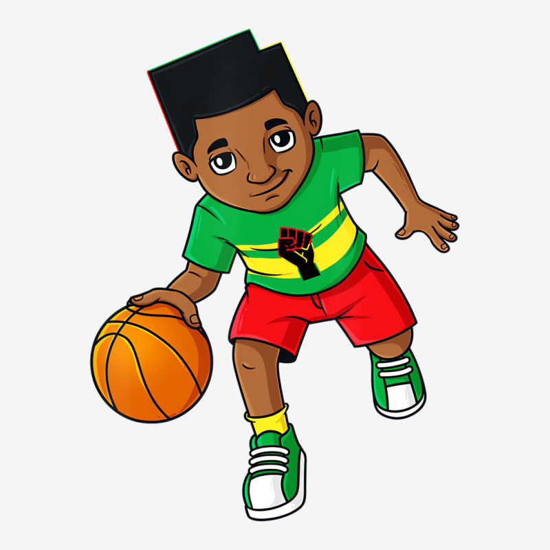 Black King Dribbling A Basketball Brown Skin Boys Graphic T-shirt | Artistshot