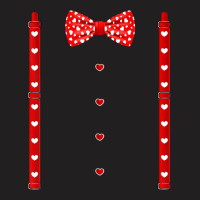 Red Hearts Bow Tie Suspenders Valentines Day Costu T-shirt | Artistshot