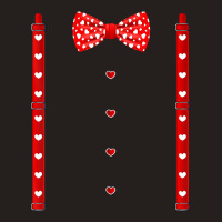 Red Hearts Bow Tie Suspenders Valentines Day Costu Tank Top | Artistshot