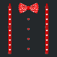 Red Hearts Bow Tie Suspenders Valentines Day Costu Crewneck Sweatshirt | Artistshot