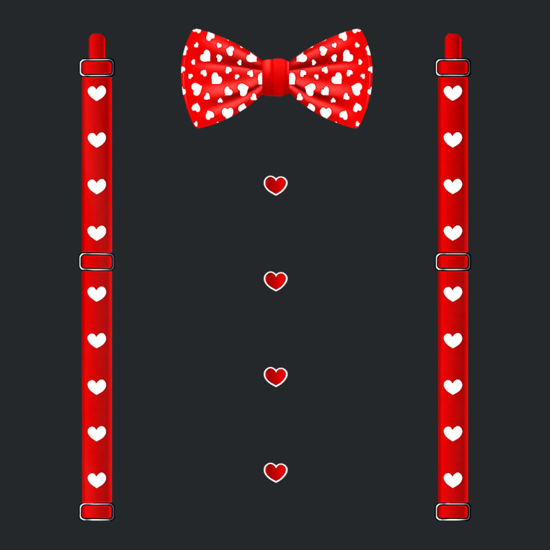 Red Hearts Bow Tie Suspenders Valentines Day Costu Crewneck Sweatshirt | Artistshot