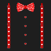 Red Hearts Bow Tie Suspenders Valentines Day Costu Classic T-shirt | Artistshot