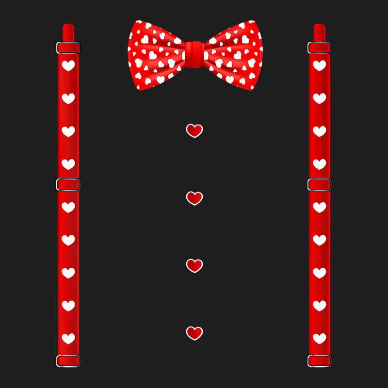 Red Hearts Bow Tie Suspenders Valentines Day Costu Classic T-shirt | Artistshot