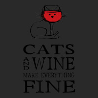 Cats And Wine Make Everything Fine   Cats And Wine Printed Hat | Artistshot